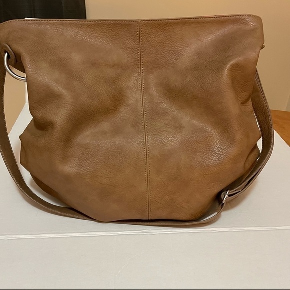 espe Vegan Leather Large Crossbody Satchel, Hobo Bag, Botanical Interior. - Picture 4 of 16